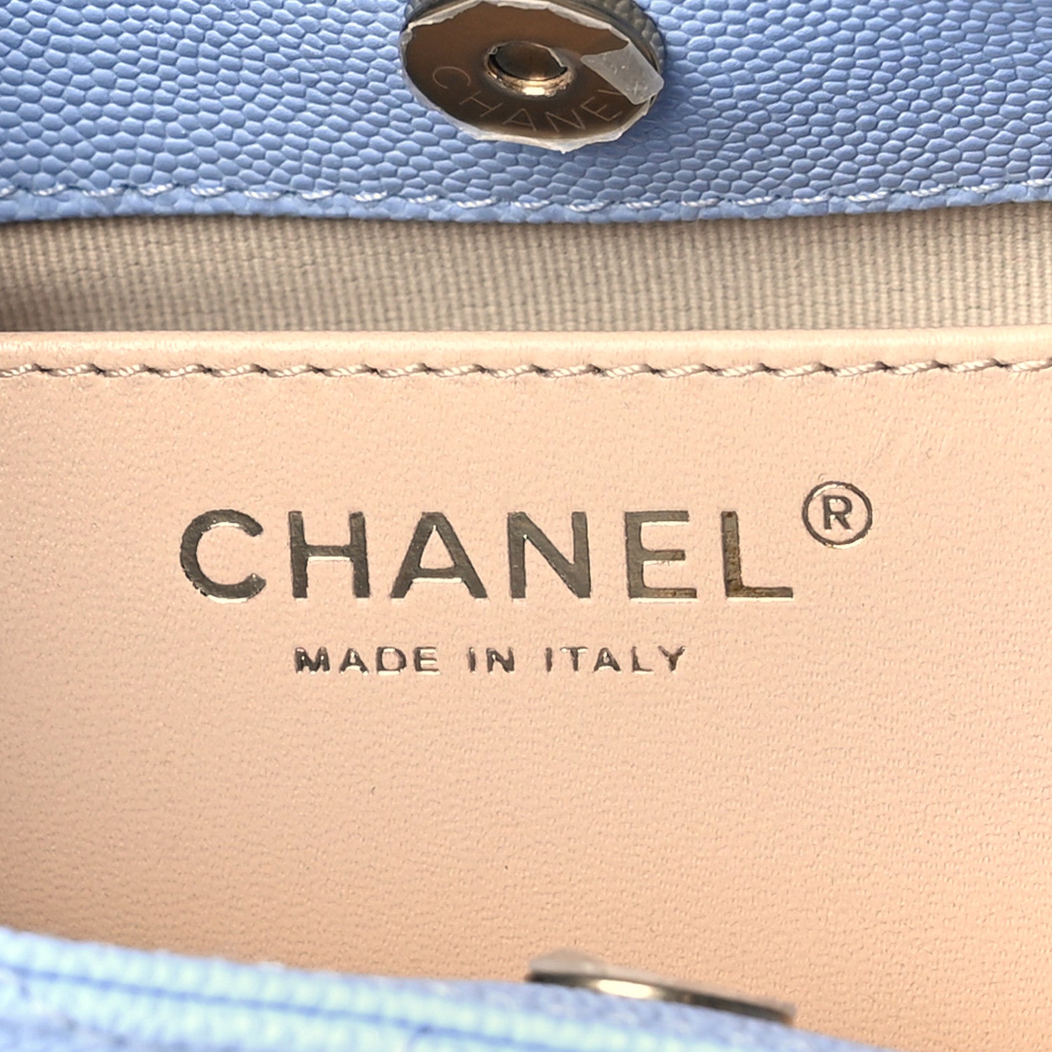 Chanel Caviar Quilted Small Wavy CC Hobo Light Blue 6 of 8