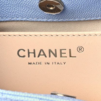 Chanel Caviar Quilted Small Wavy CC Hobo Light Blue 6 of 8