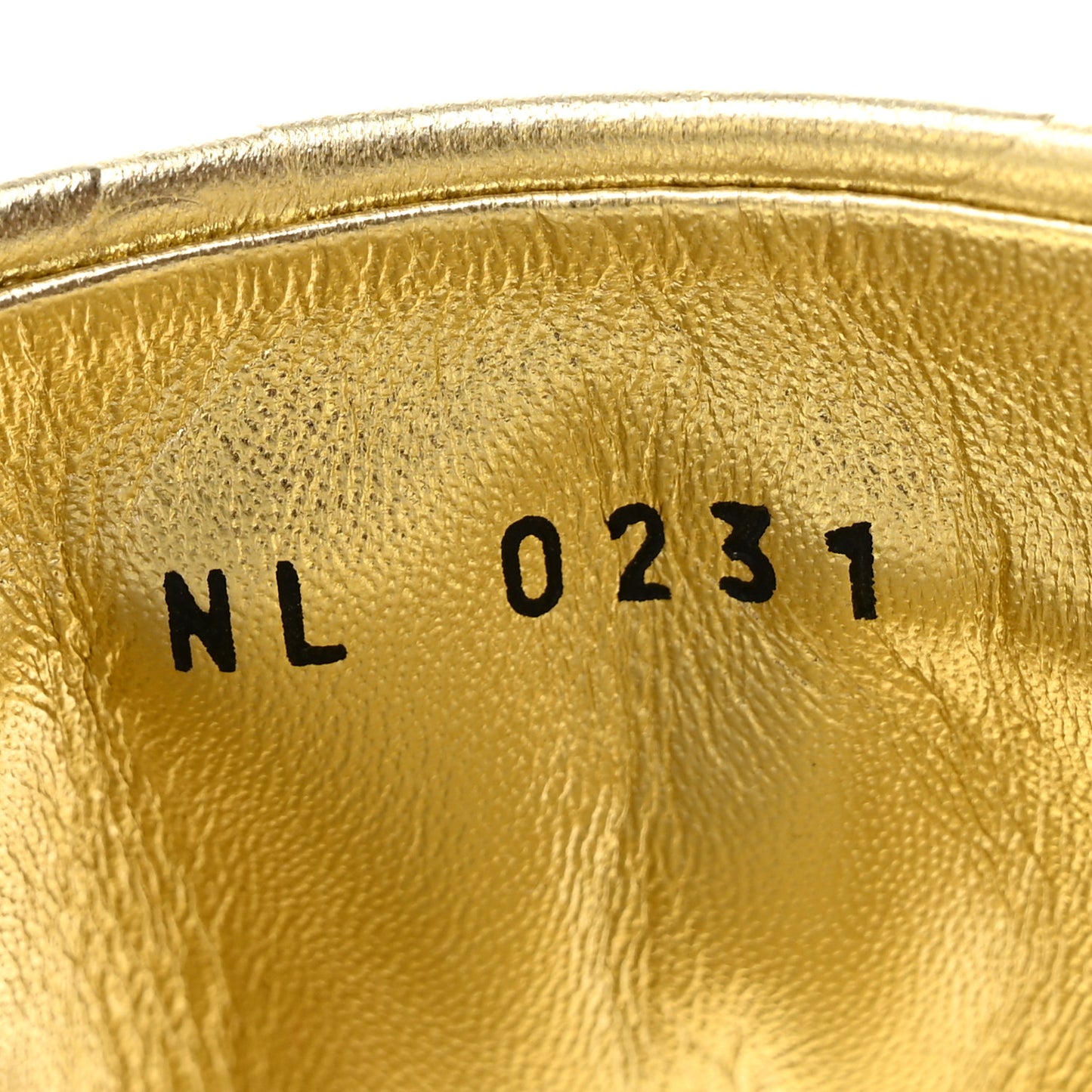 Metallic Lambskin Embossed Monogram Revival Flat Mules 39 Gold