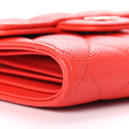 Chanel Caviar Quilted Compact Flap Wallet Red 6 of 7