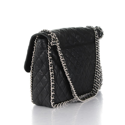 Chanel Washed Lambskin Quilted Maxi Chain Around Flap Black 3 of 7