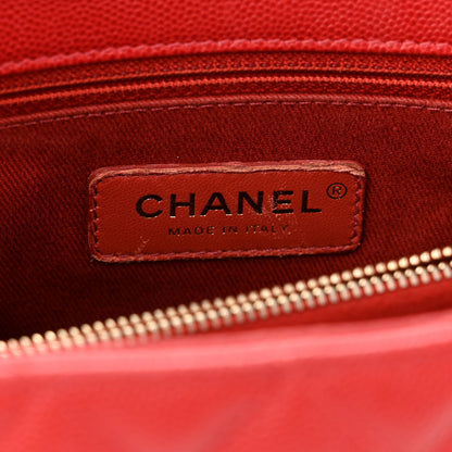 Chanel Caviar Quilted Small Coco Handle Flap Red 6 of 11