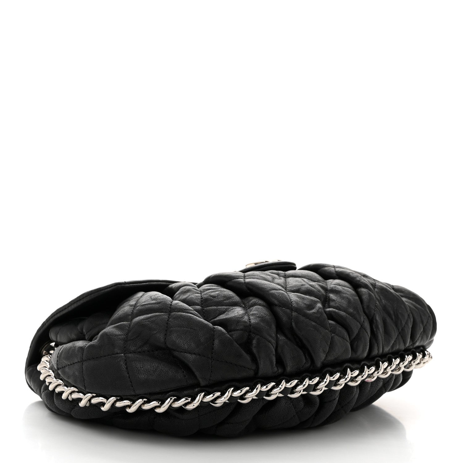 Chanel Washed Lambskin Quilted Medium Chain Around Messenger Black 4 of 10