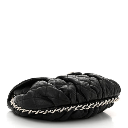 Chanel Washed Lambskin Quilted Medium Chain Around Messenger Black 4 of 10
