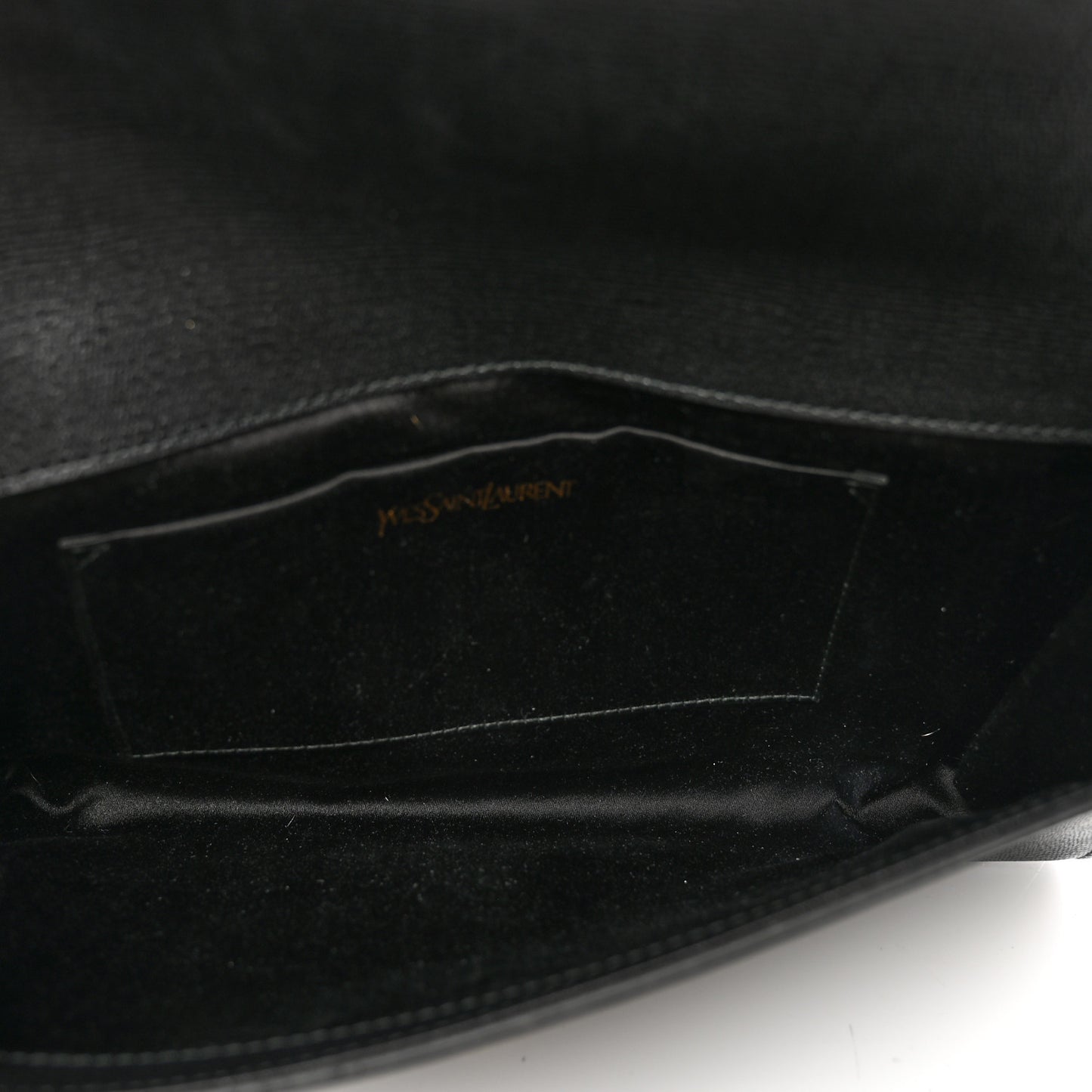 Textured Calfskin Classic Y Ligne Clutch Black