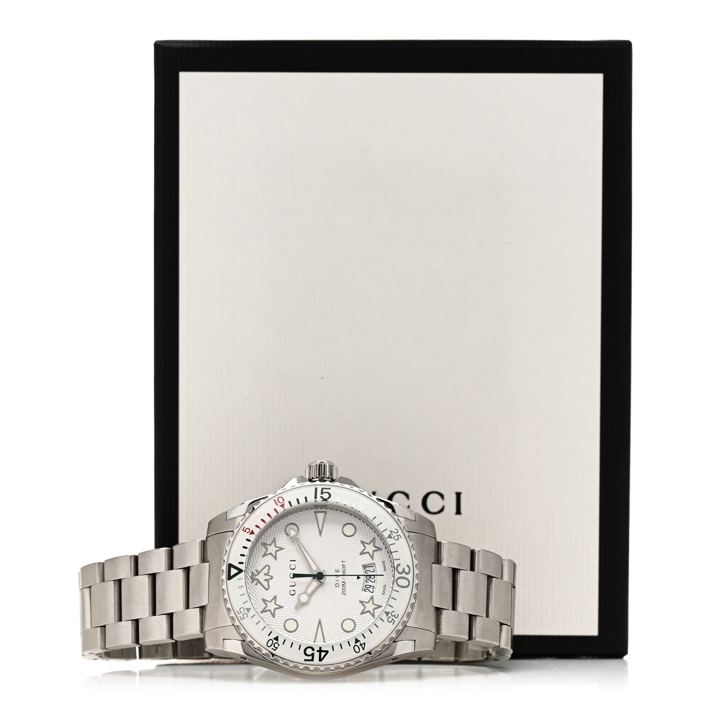 Stainless Steel 40mm Dive Quartz Watch White