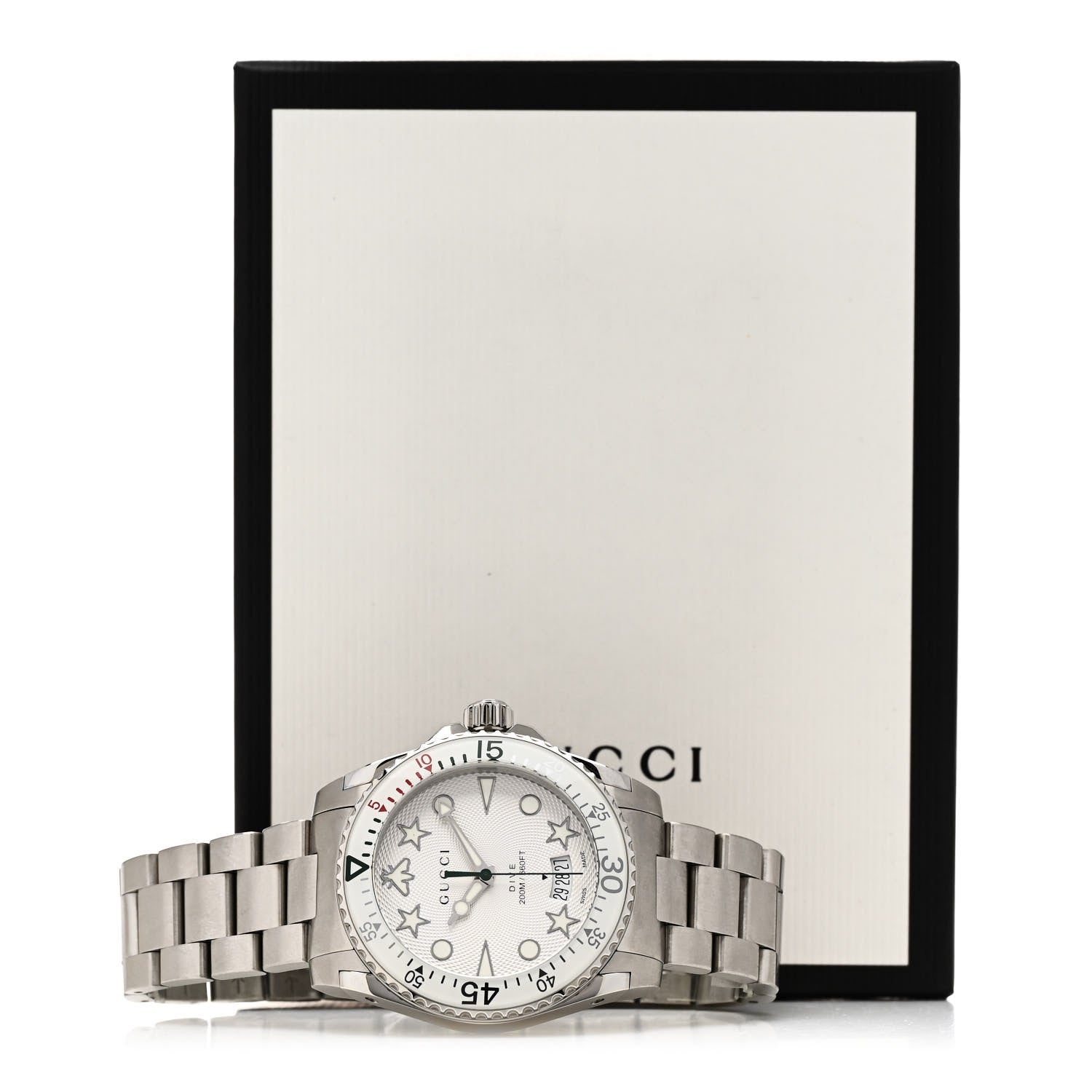 Gucci Stainless Steel 40mm Dive Quartz Watch White 5 of 5