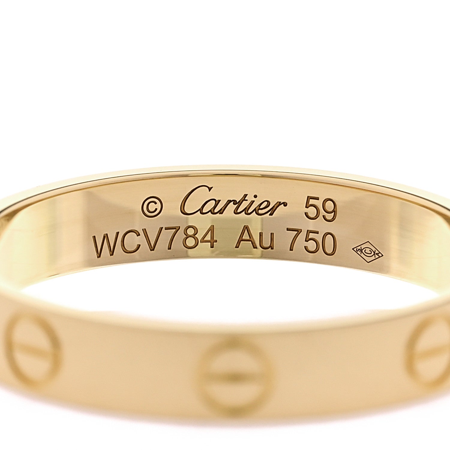 Cartier 18K Yellow Gold 3.5mm LOVE Wedding Band Ring 59 8.75 4 of 5