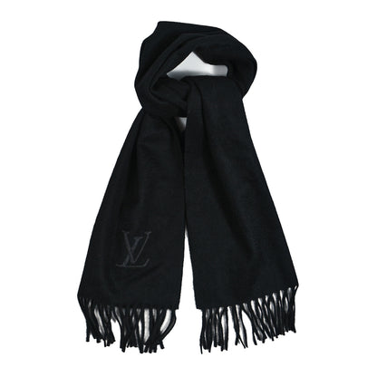 Louis Vuitton Cashmere Logo Scarf Black 1 of 4