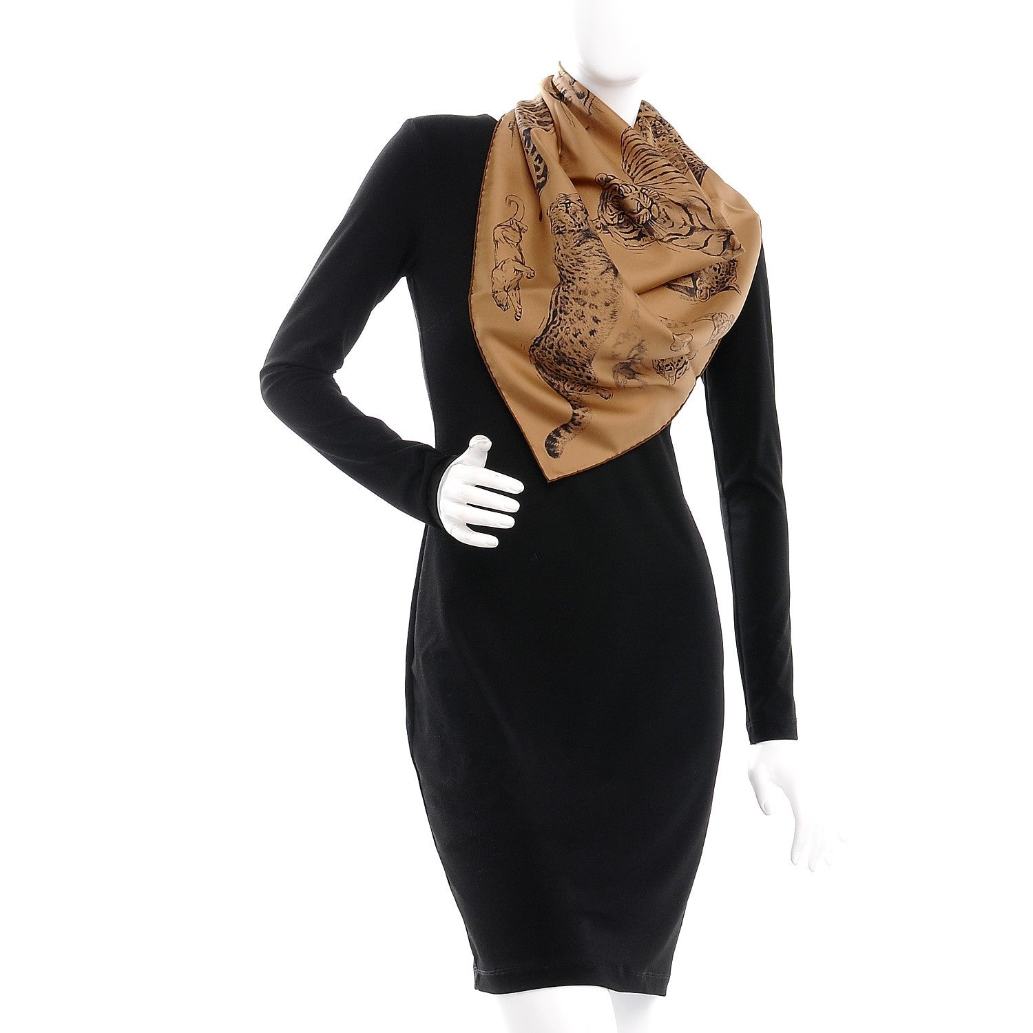 Hermes Silk Dans l'atelier de Robert Dallet Scarf 90 Tabac Anthracite Gris 2 of 4