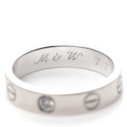 Cartier 18K White Gold Diamond 4mm LOVE Wedding Band Ring 49 4.75 5 of 6