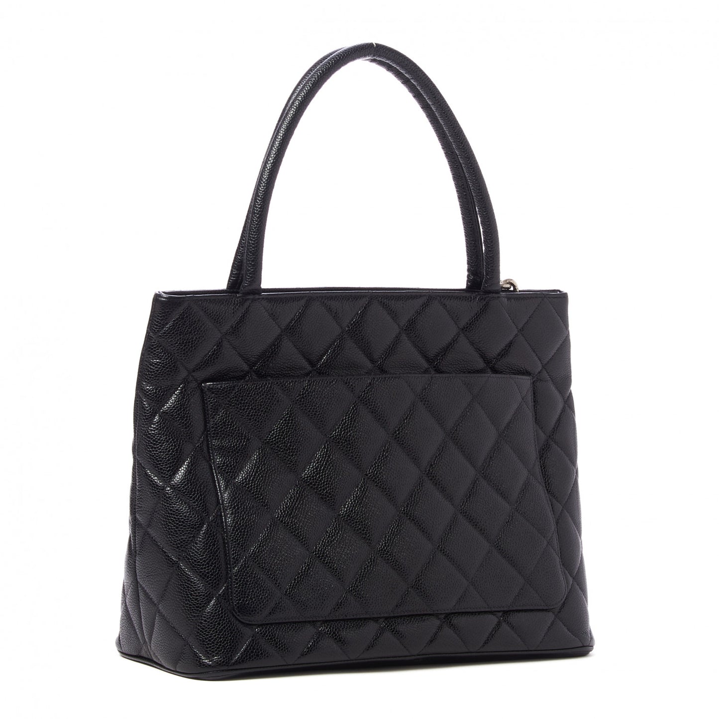 Caviar Quilted Medallion Tote Black