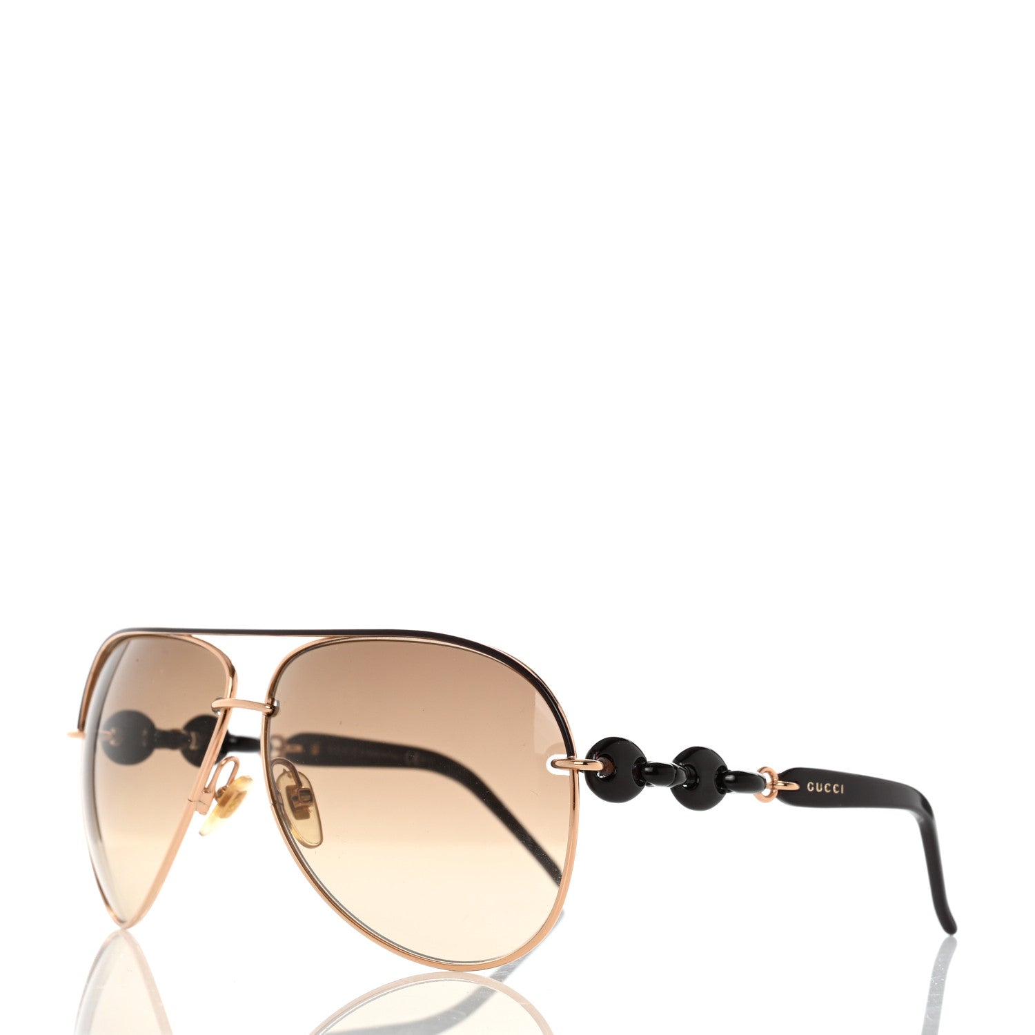 Gucci Marina Chain Aviator Sunglasses GG 4225/S Gold Brown 1 of 8
