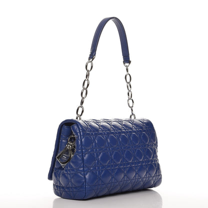 Christian Dior Lambskin Cannage Soft Flap Bag Blue 3 of 7