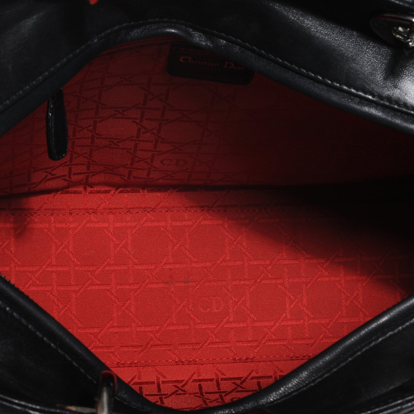 Lambskin Cannage Large Lady Dior Black