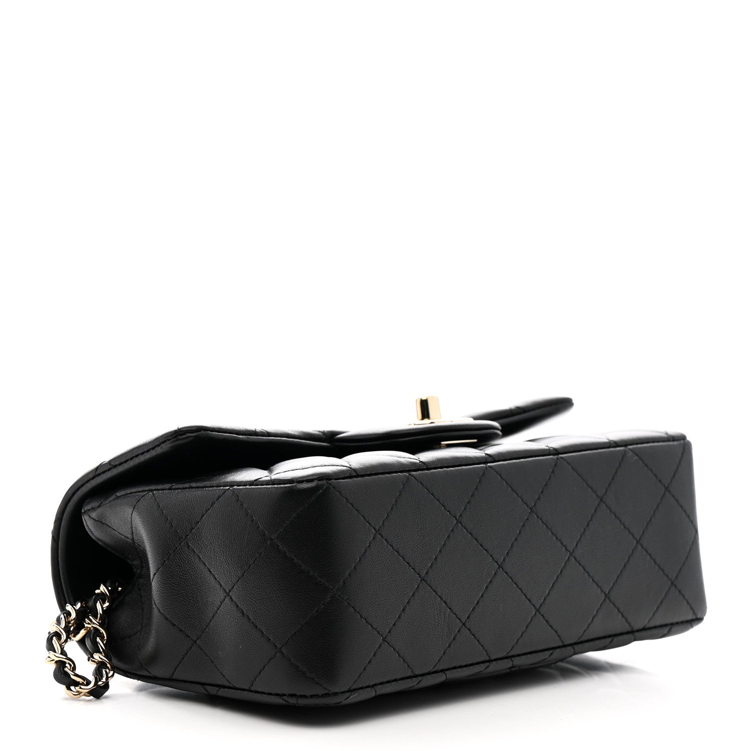 Chanel Lambskin Quilted Mini Top Handle Rectangular Flap Black 4 of 12
