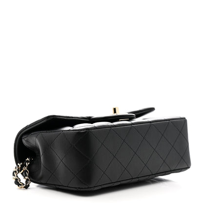 Chanel Lambskin Quilted Mini Top Handle Rectangular Flap Black 4 of 12
