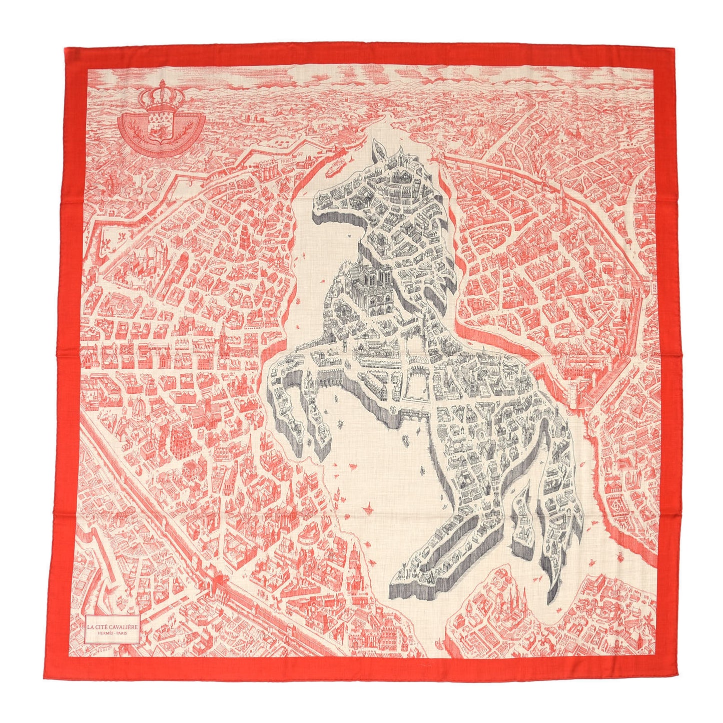 Cashmere Silk La Cite Cavaliere Shawl 140 Rouge Naturel Anthracite