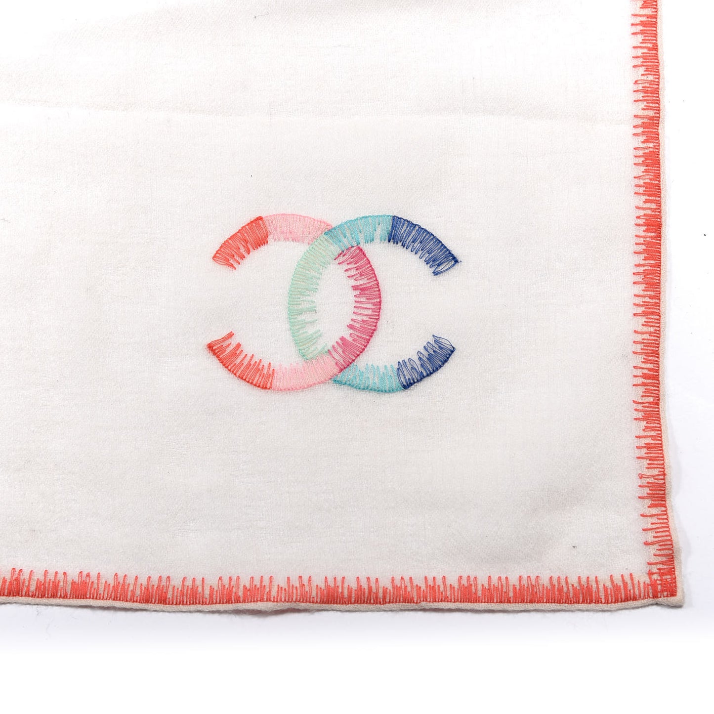 Wool CC Stole Beige Multicolor
