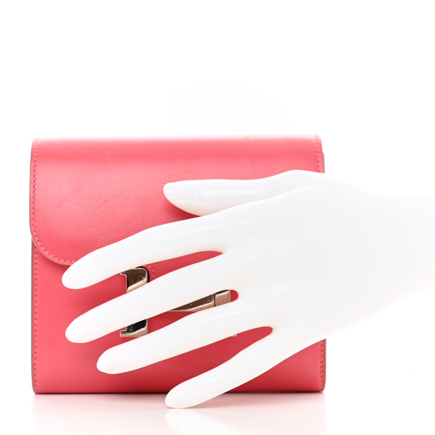 Hermes Tadelakt Constance Short Wallet Rose Lipstick 2 of 8