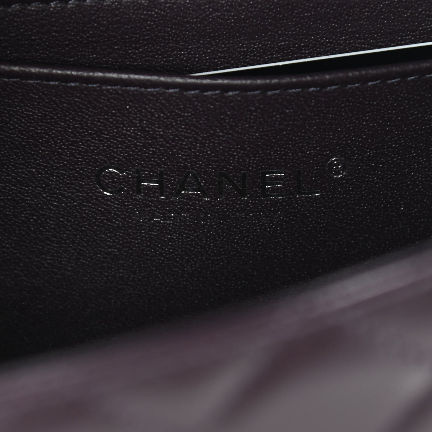 Lambskin Quilted Mini Rectangular Flap Dark Purple
