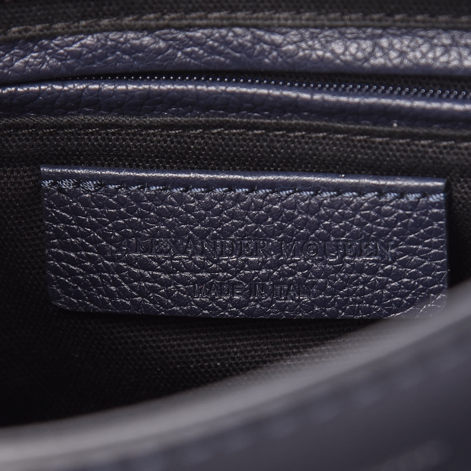 Alexander McQueen Pebbled Calfskin Mini Padlock Navy 6 of 11