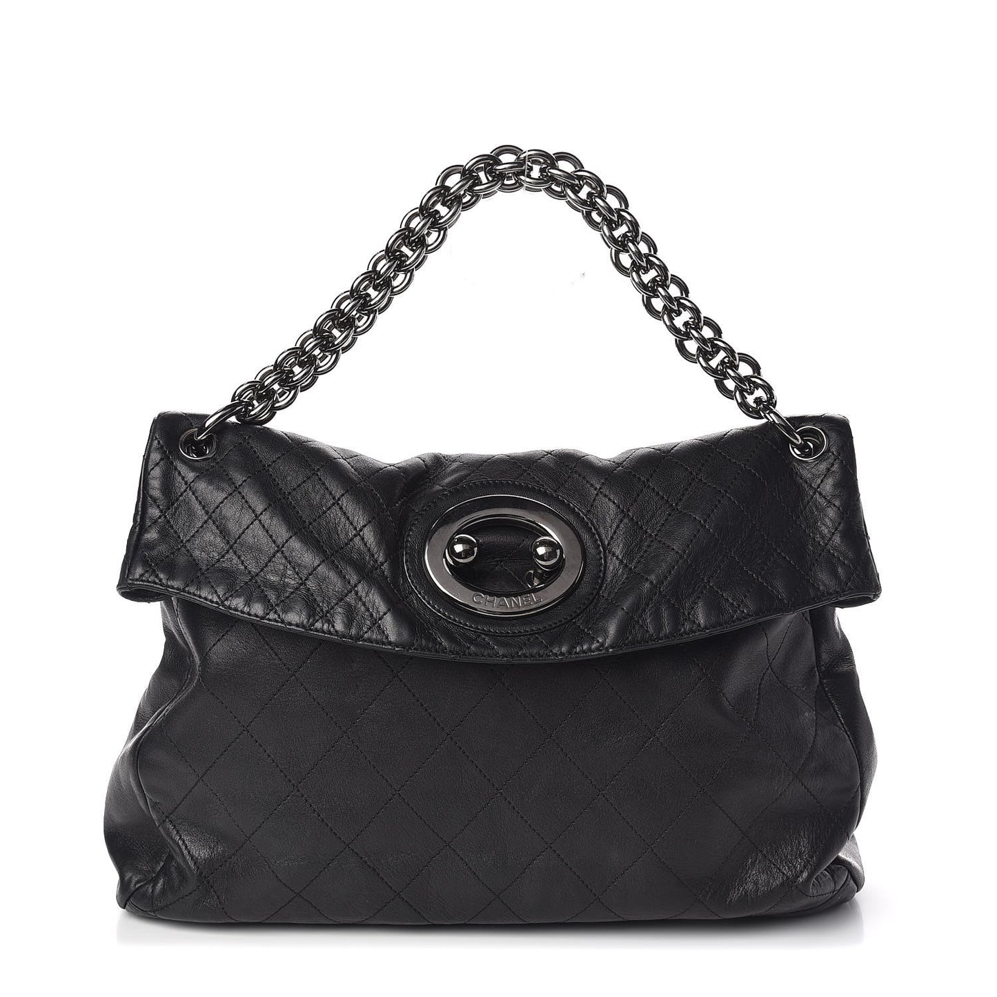 Lambskin Quilted New Lock Flap Black