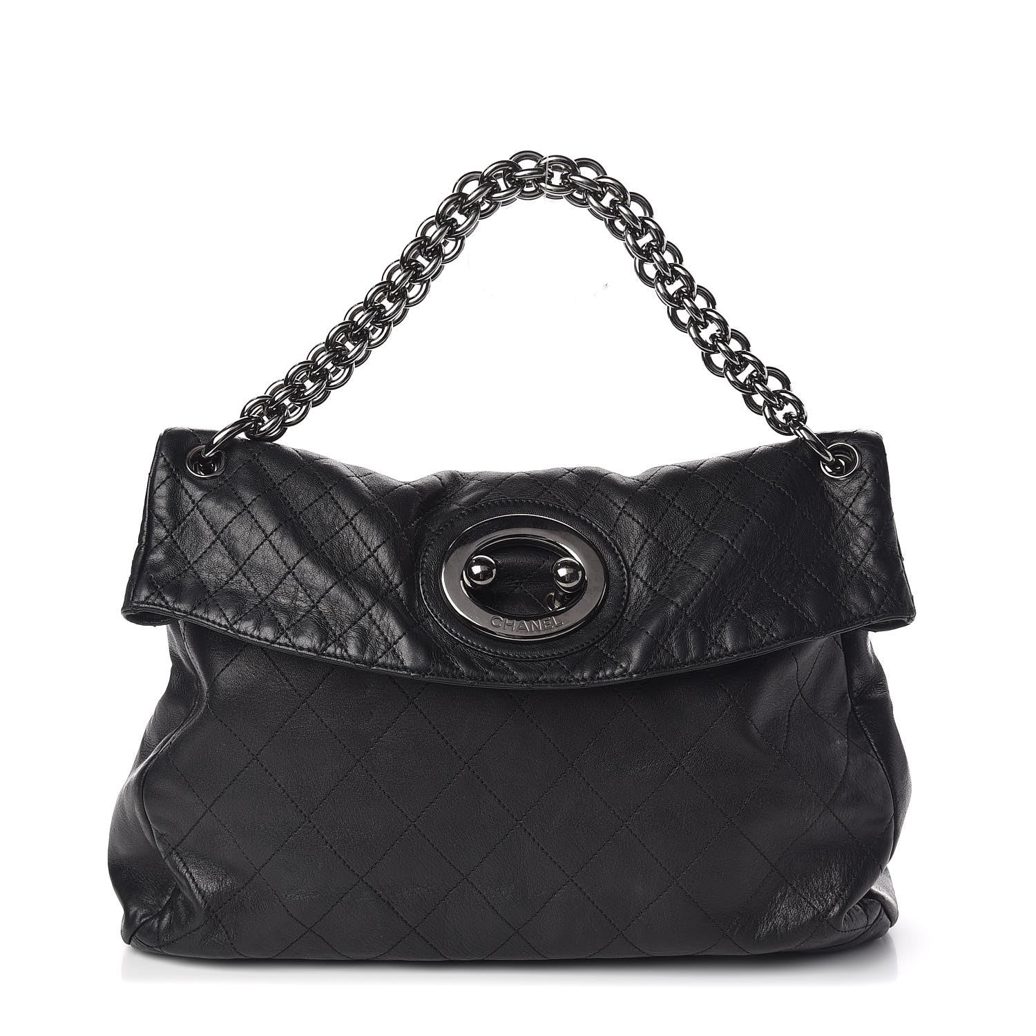 Chanel Lambskin Quilted New Lock Flap Black 1 of 10