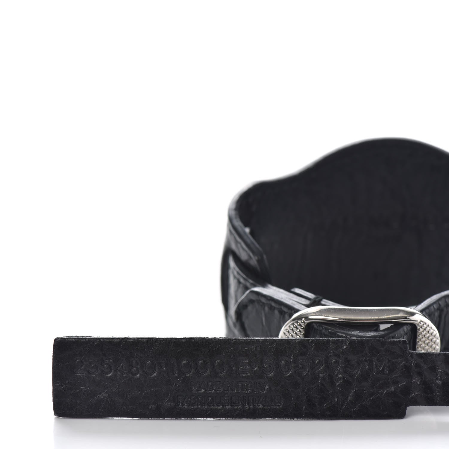 Balenciaga Agneau Arena Giant 12 Silver Bracelet M Black 5 of 6