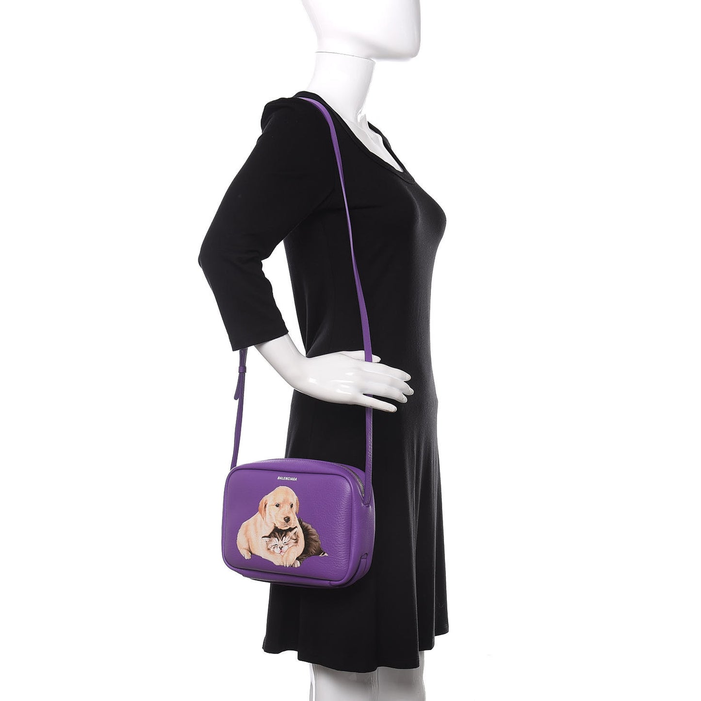Calfskin Puppy and Kitten Everyday S Camera Bag Purple