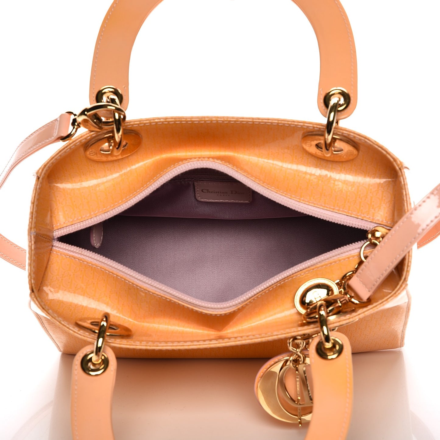 Patent Diorissimo Medium Lady Dior Orange