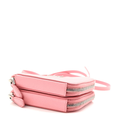 Prada Saffiano Mini Triangle Crossbody Pouch Petalo 4 of 12