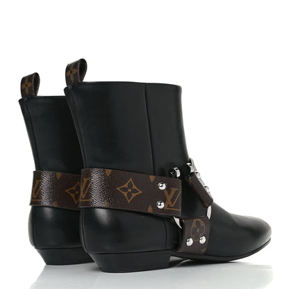 Louis Vuitton Calfskin Monogram Rhapsody Ankle Boots 36.5 Black 4 of 7