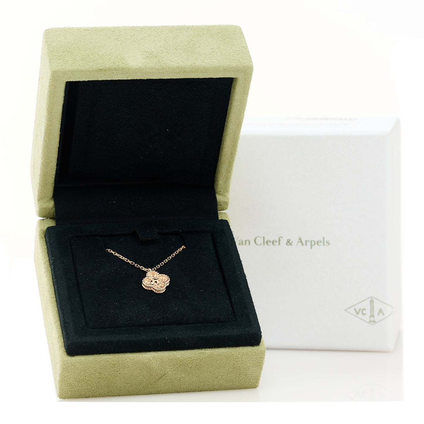 18K Rose Gold Sweet Alhambra Pendant Necklace