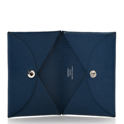 Hermes Chevre Chamkila Calvi Card Case Deep Bleu 5 of 9