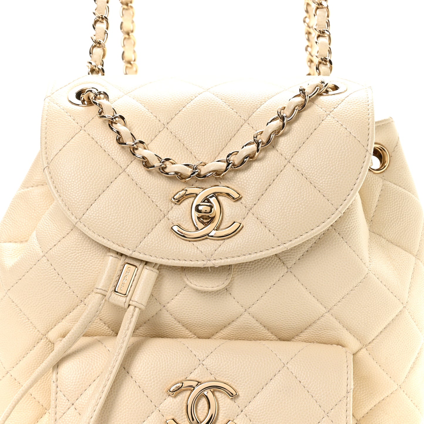 Caviar Quilted Backpack Bag White