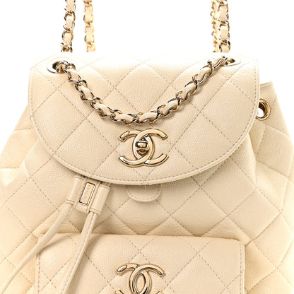 Chanel Caviar Quilted Backpack Bag White 8 of 10