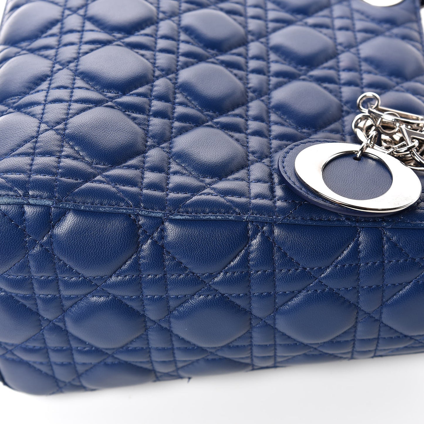 Lambskin Cannage Medium Lady Dior Navy