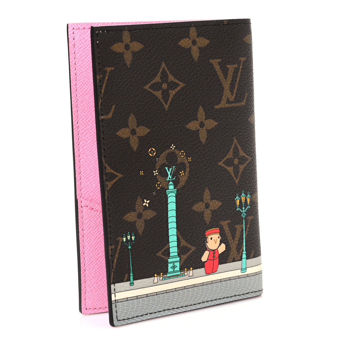 Monogram 2022 Christmas Animation Paris Passport Cover Pink