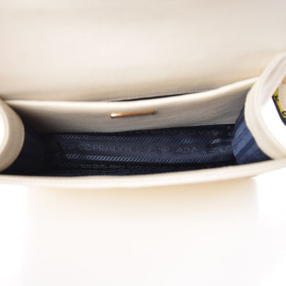 Prada Velvet Straw Cahier Shoulder Bag Naturale Talco 5 of 6