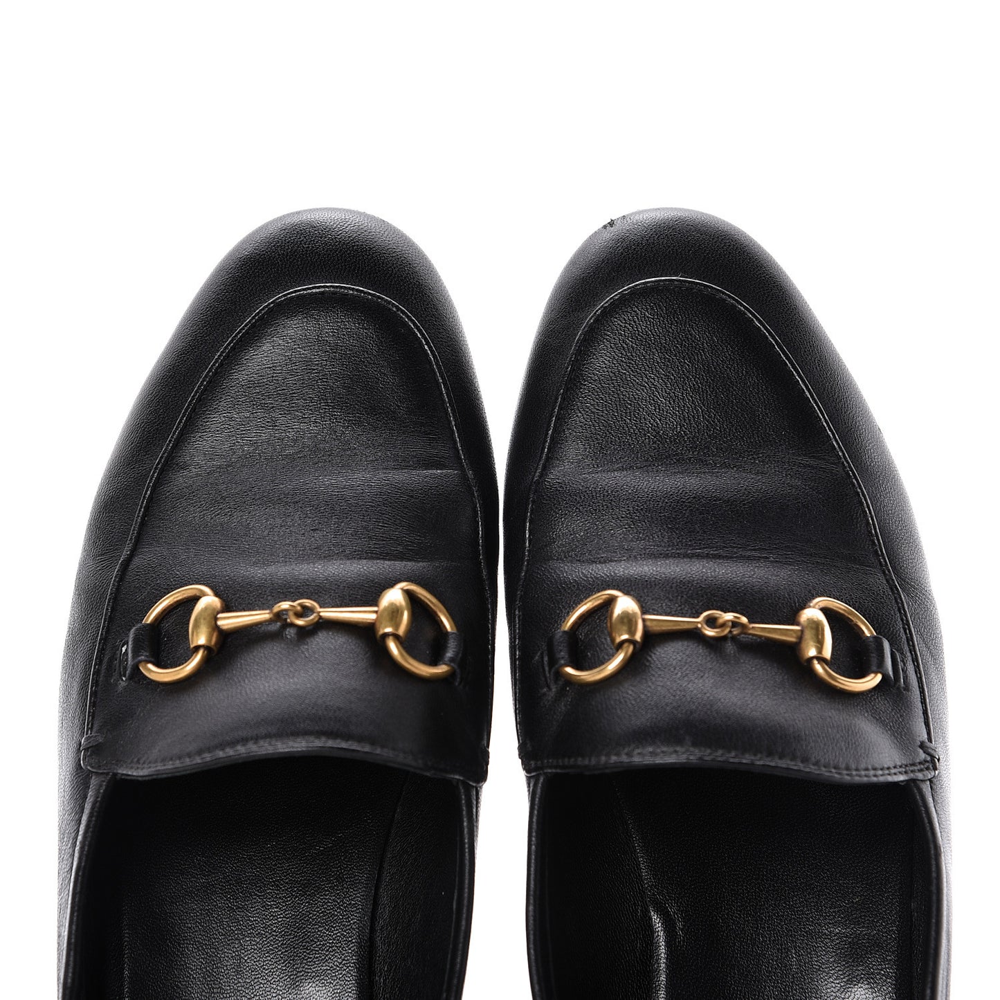 Lambskin Womens Brixton Horsebit Loafers 34.5 Black