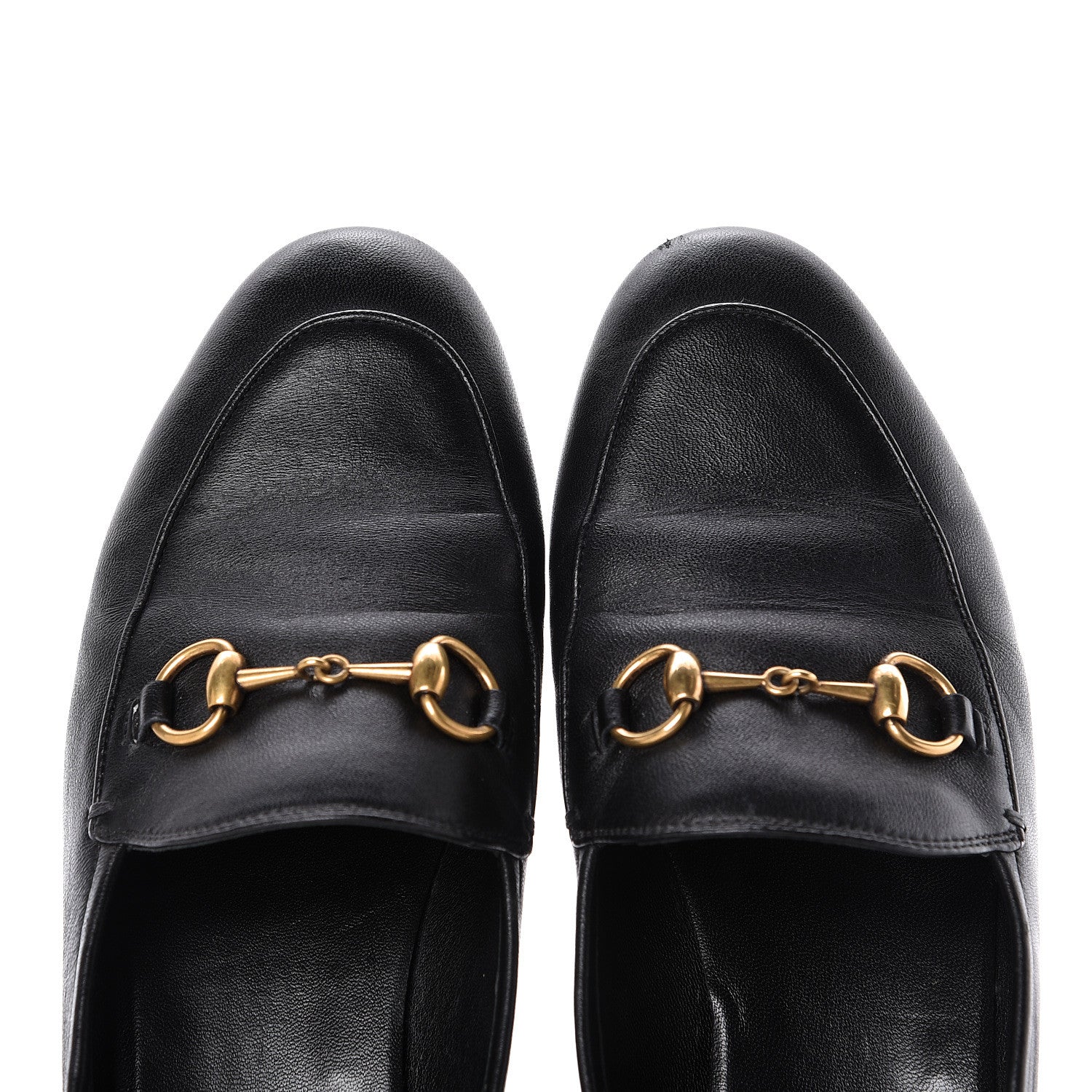 Gucci Lambskin Womens Brixton Horsebit Loafers 34.5 Black 13 of 20