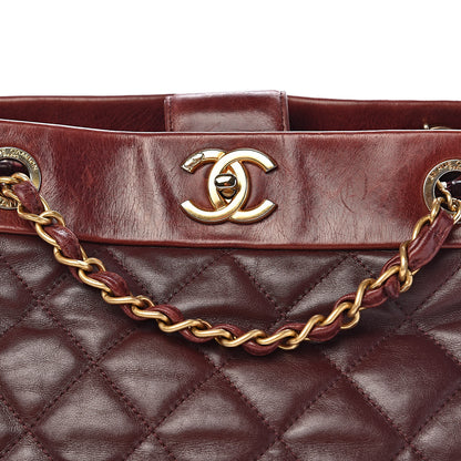 Chanel Calfskin Quilted Medium Soft Elegance Tote Burgundy 11 of 11