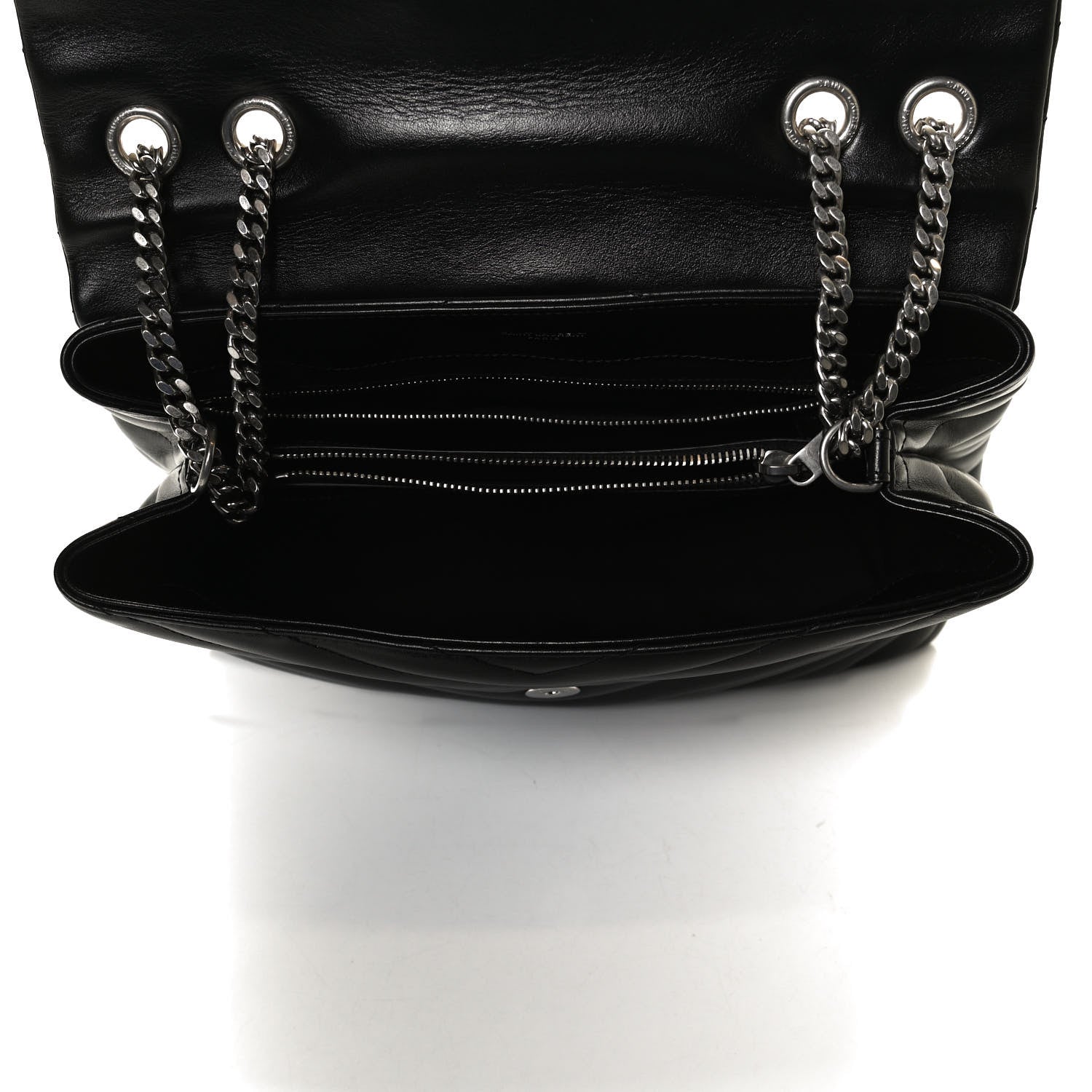 Saint Laurent Calfskin Y Quilted Monogram Medium Loulou Chain Satchel Black 5 of 12