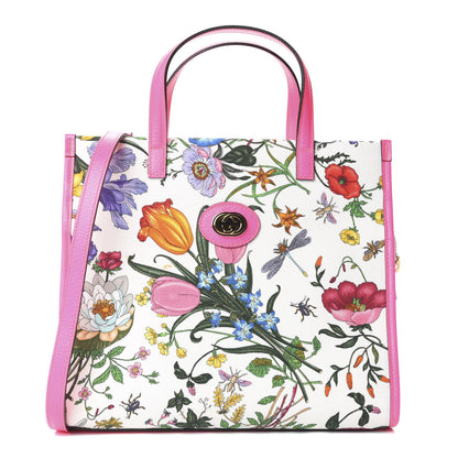 Gucci Canvas Medium Flora Tote Fuchsia 1 of 14