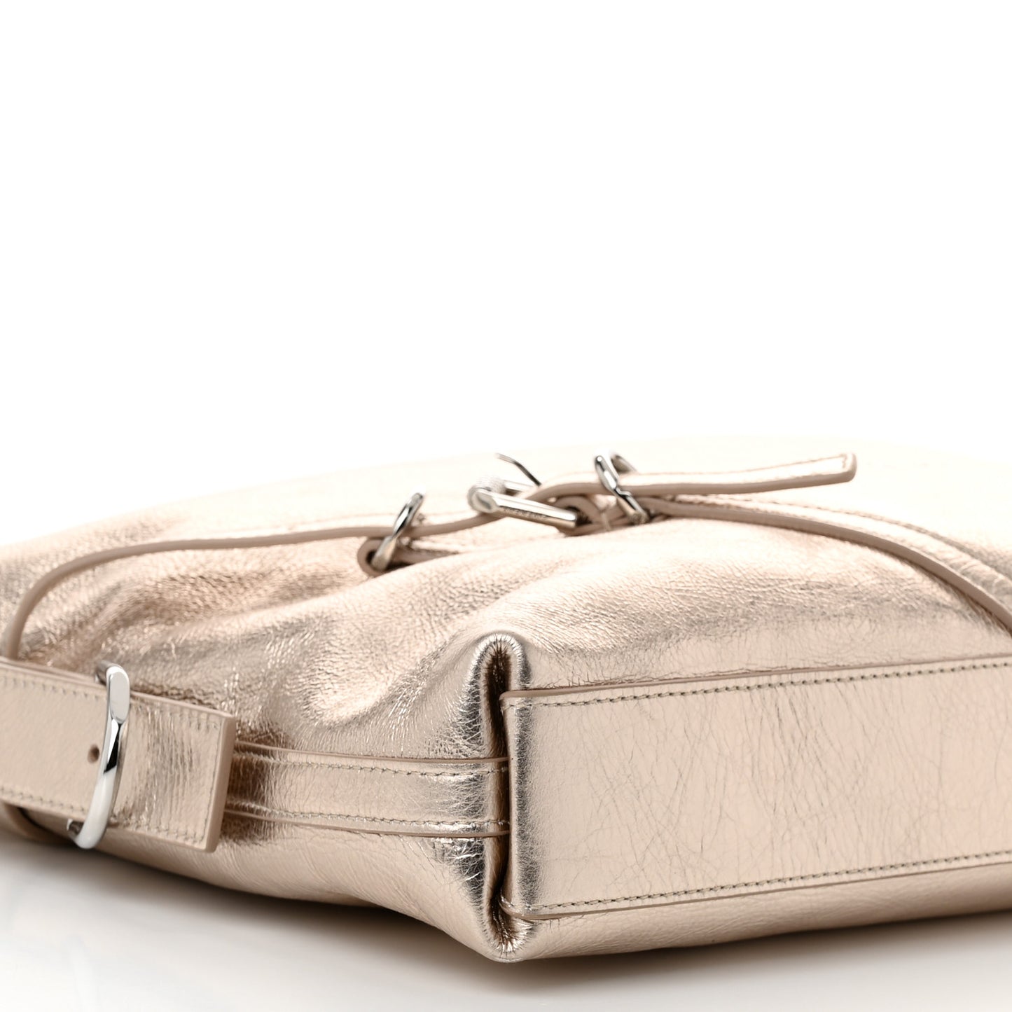 Metallic Calfskin Medium Voyou Bag Dusty Gold