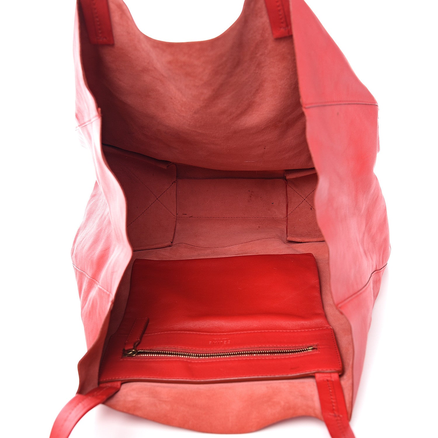 Celine Lambskin Horizontal Cabas Magenta 4 of 12