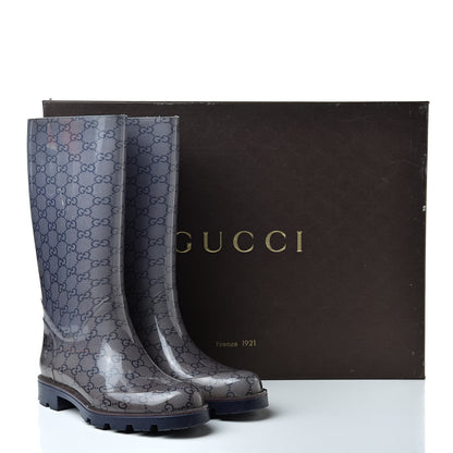 Gucci Rubber Monogram Rain Boots 37 Transparent Blue 18 of 18