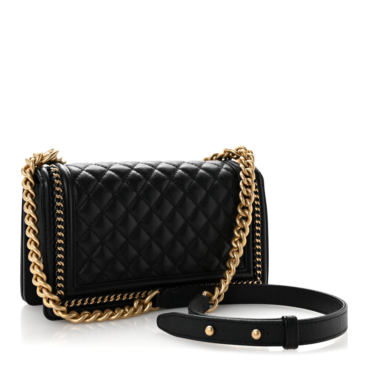 Chanel Caviar Quilted Medium Chain Around Boy Flap Black 3 of 13