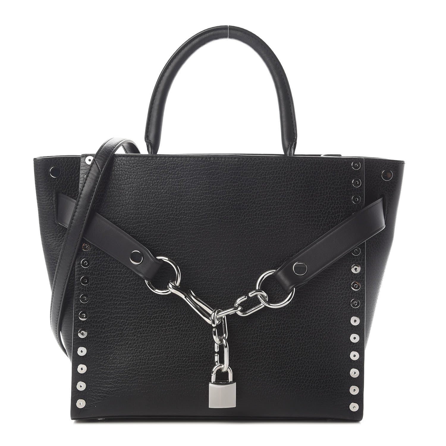 Alexander Wang Grained Calfskin Attica Studded Chain Satchel Black 1 of 10